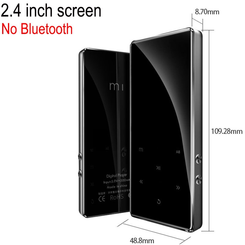 HIFI Lossless MP3 Player FM Video E-book Recorder Clock Function Sport TF expansion to 128G 1.8inch Screen Music Player: M1black