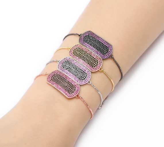 gold silver Chain bracelet micro pave cz rope color Cubic Zirconia adjusted Macrame bracelet Bangles gdf2 Charms Women Jewelry