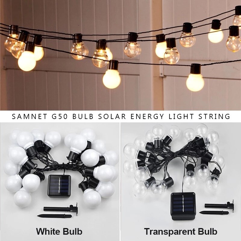 Festoon Light Bulbs Solar Led Light Outdoor Fairy Lights Garland Led Lights Christmas Garden Decoration Outdoor Street Garland