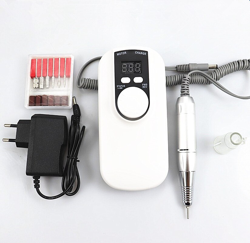Portable Rechargeable Nail Drill Machine 35000RPM Manicure Machine Electric Nail File Nail Art Tools Set for Nail Drill bit