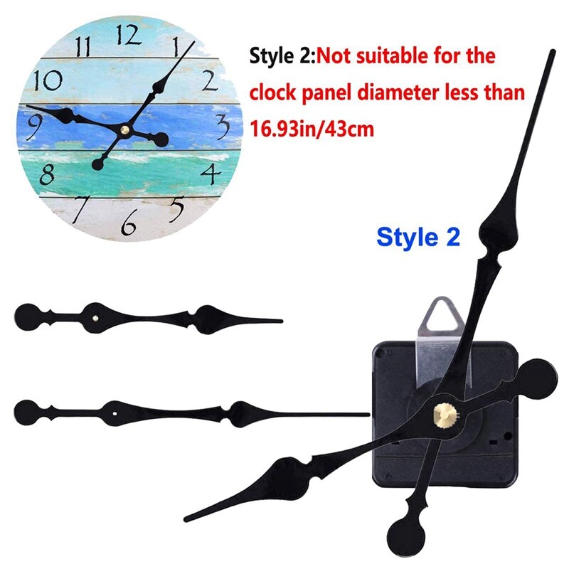High Torque Long Shaft Quartz Movement with 3 Different Pairs of Hands DIY Clock Repair Kit Mechanism Replacement 31Mm