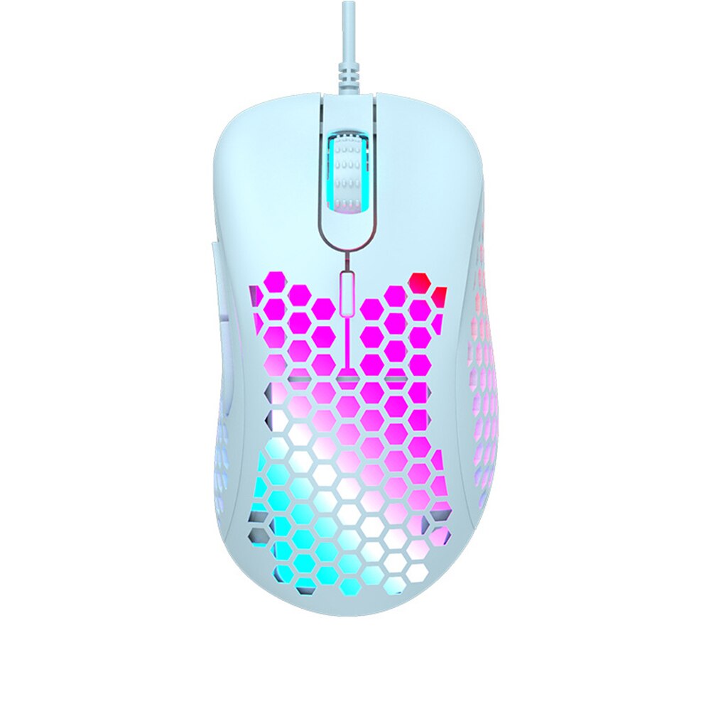 M65 Colorful RGB Light Weight Wired Mouse Hollow-out Honeycomb Shell Gaming Mouce Mice 6 DPI Adjustable 6 Keys