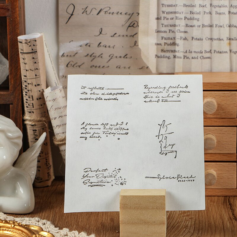 1 sarjaa kävelevä ja katoava sarja leima tee itse puiset kumileimasimet scrapbooking-paperitavaroihin scrapbooking standardileima