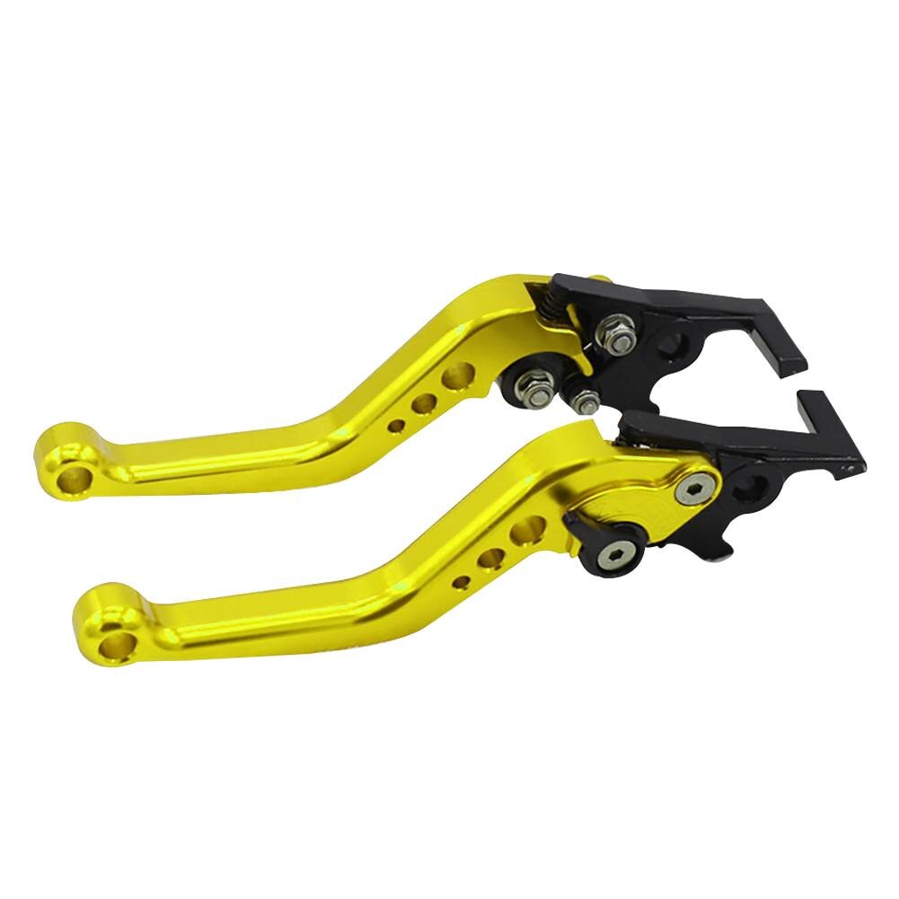 19.5cm 1 Pair CNC Universal Motorcycle scooter brake front disc Rear drum adjustable brake Clutch handle: Golden