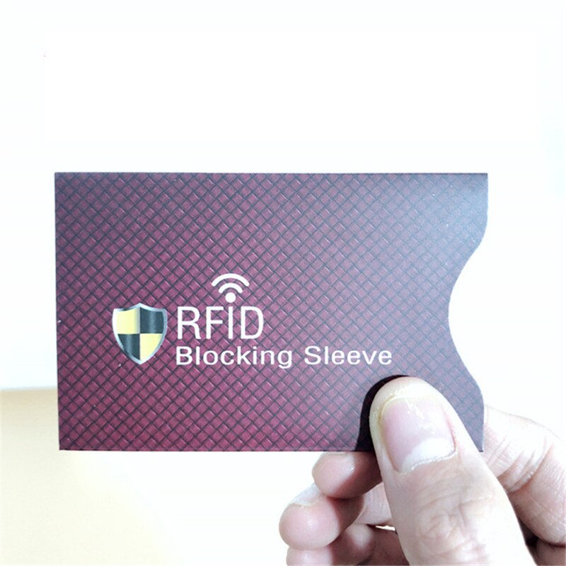 Protection antivol RFID pour cartes de crédit, Protection contre le blocage des manches du porte-cartes, étui en peau, étui pour cartes bancaires, 5 pièces: Red