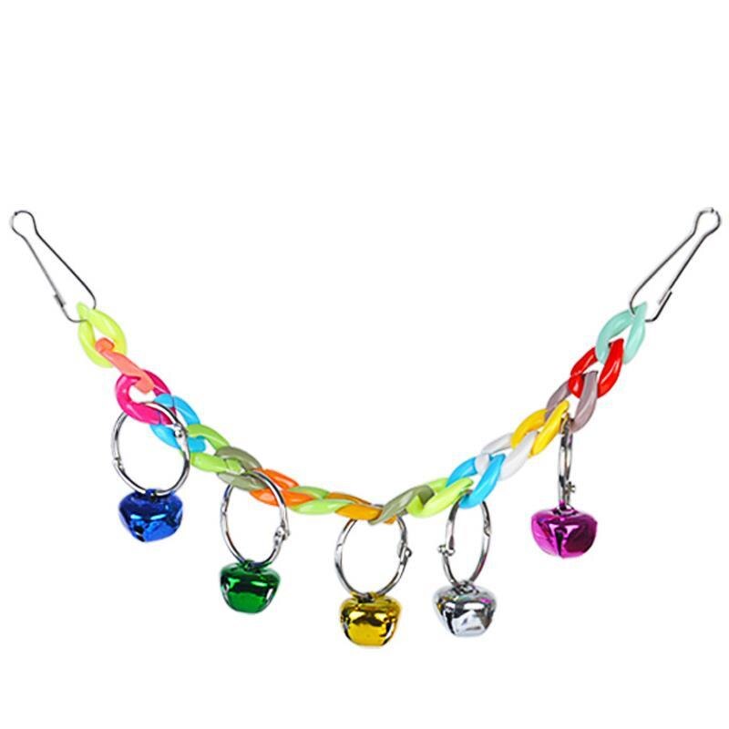 Colorful Pet Parrots Toys Bird Cage Hanging Bells Toy Interactive Parakeet Pigeon Swing Toys Bird Supplies Accessories: 4