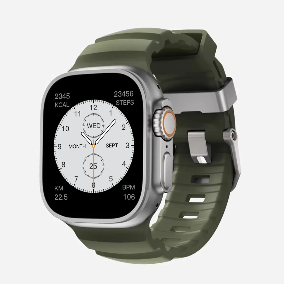Correa deportiva de silicona para Apple Watch Ultra 2 10 9 8 7 6 SE 5 4, pulsera de Metal de titanio para iWatch 42mm 44mm 45mm 46mm 49mm: Negro y gris / 18 mm