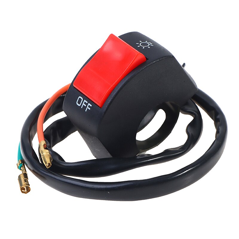 22mm ON/OFF Motorcycle Switch Push Button 12V Button Connector Handlebar Switch for ATV Electronic Bike Scooter Motorbike: Red