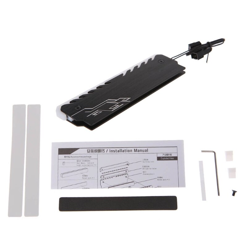 Aluminum RAM Heatsink Cooler RGB 265 Light Radiator Desktop Memory Cooling Vest