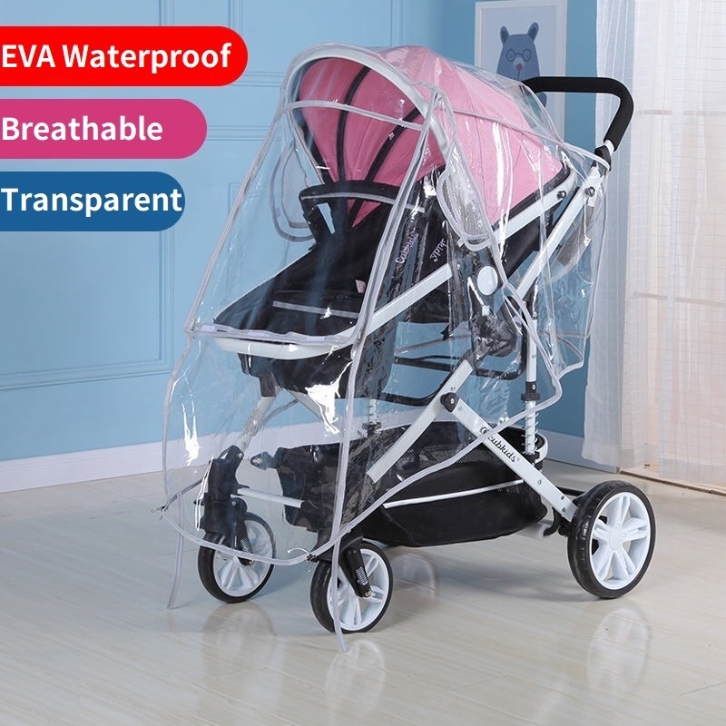 Universal- Kinderwagen Regen Abdeckung Baby Auto Wind Staub Schild transparent Wasserdicht Atmungsaktiv Wagen Regenschirm Regenmantel Zubehör