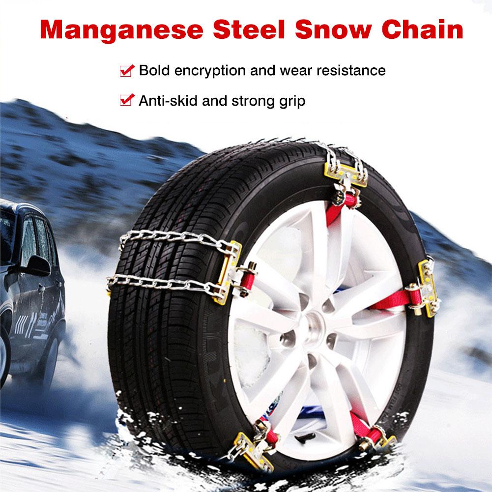 Bil sne kæde skridsikker hjul dæk kæde slidstærk til is sne mudder trafiksikkerhed nødkørsel skridsikker kørsel bil ho