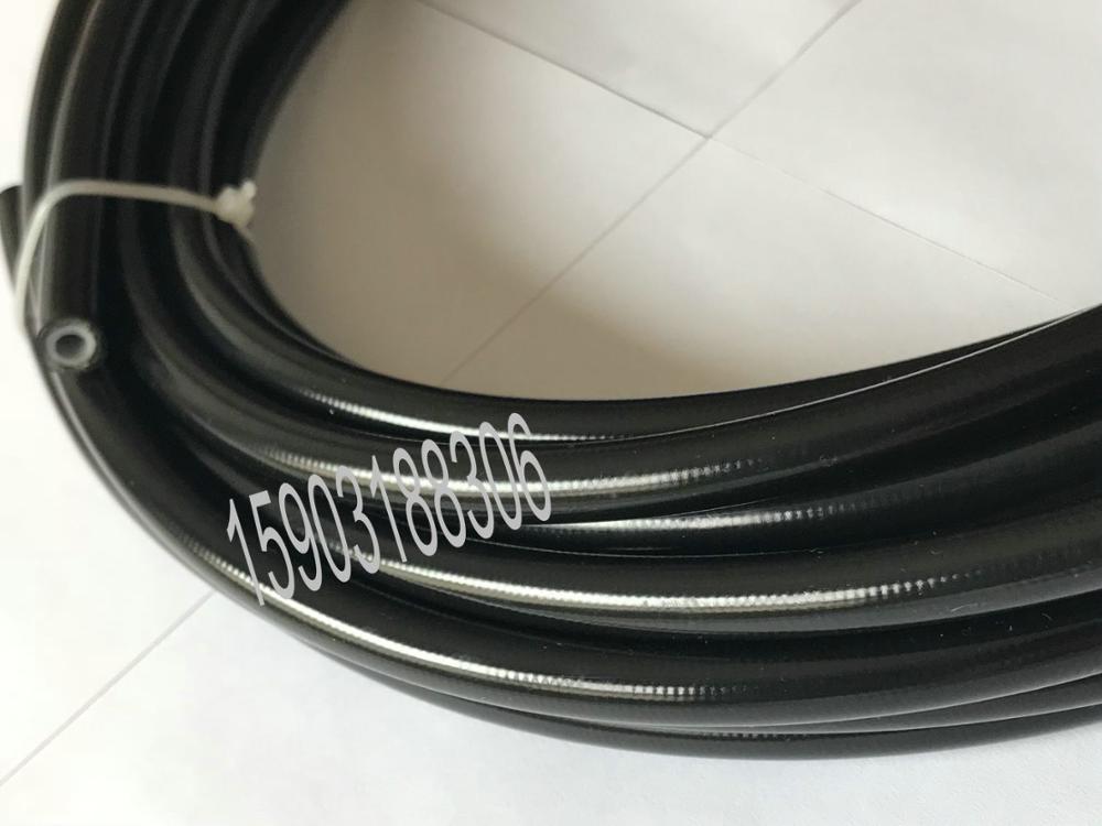 PU covered AN-4 PTFE hose braided stainless steel fuel line oil fuel hose 1M