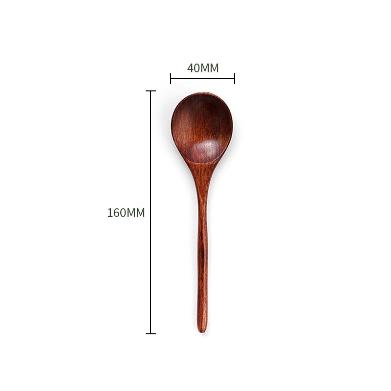 1pc Long Spoons Wooden Japanese/Korean Style 27x5cm Natural Wood Long Handle Round Spoons for Soup Cooking Mixing Stirr: C