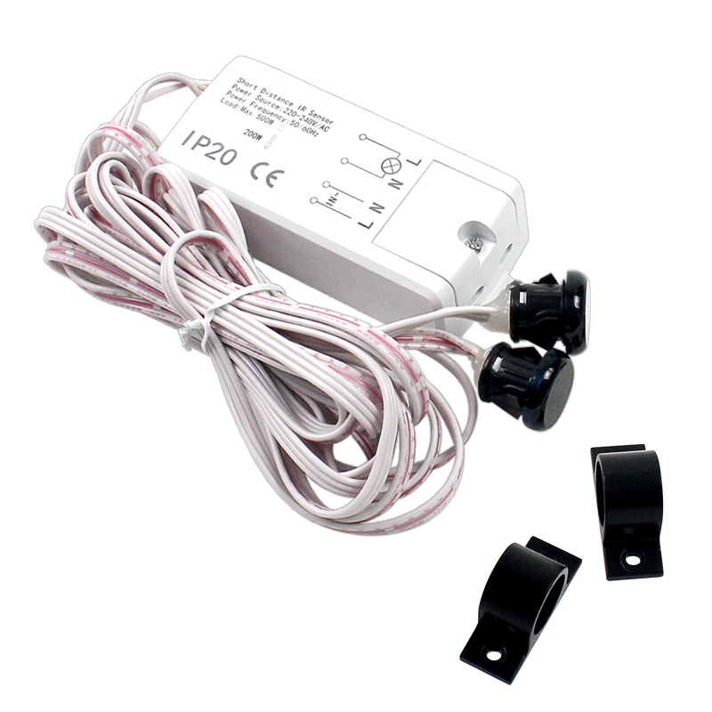 AC220V dual cabinet door sensor switch, door opening trigger, cabinet wardrobe drawer LED light controller with motion function: Beige