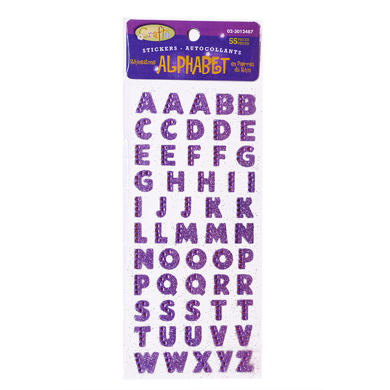 Pegatinas de letras de diamantes de imitación, 1 hoja, letras del alfabeto brillantes, autoadhesivas, bricolaje, para PC, decoración de teléfono, de nombre, suministros de álbum de recortes: P07 Purple