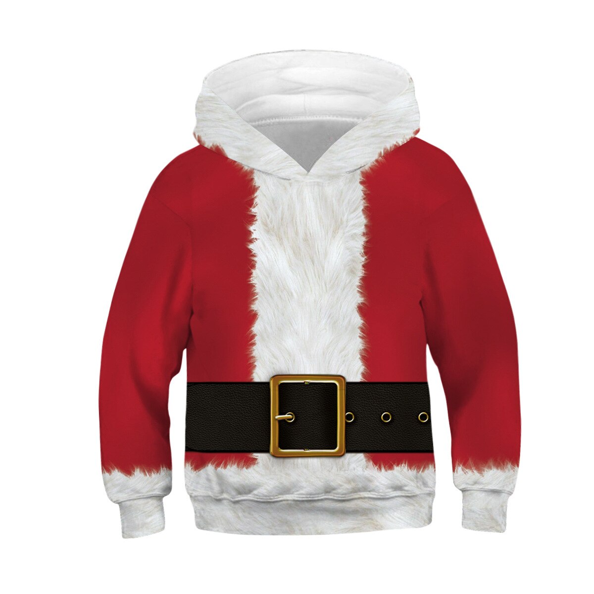 Sudadera con capucha para niños, ropa informal holgada con estampado de farol para Navidad, estilo europeo y americano, otoño e invierno,: Santa ClausA / 115cm-120cm