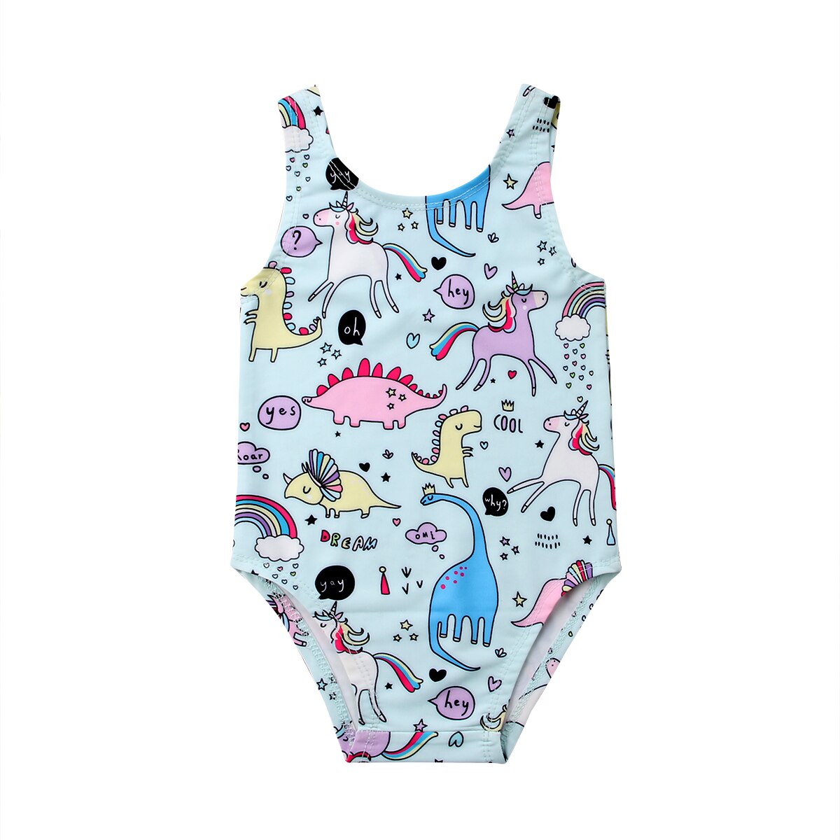 Bañador de una pieza de dibujo animado para bebés y niñas de 0 a 24M, traje de baño de una pieza, Bikini para niña pequeña, traje de baño de unicornio