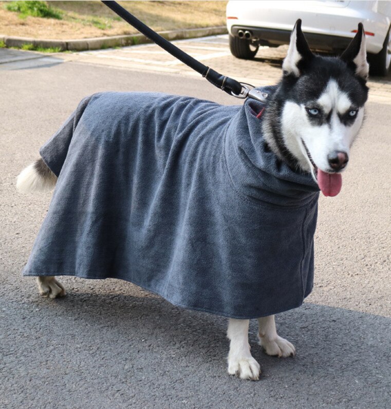 Super Assorbente, Asciugatura Rapida, Asciugamano in Microfibra, Asciugamano Cane da Bagno Accappatoio: Grigio / XS