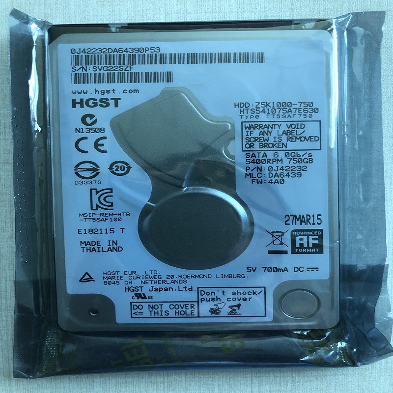 HGST 2.5 "HDD 750 GB Interne Laptop Harde Schijven schijf SATAIII 750g 32 M voor Notebook HTS541075A7E630 7 MM