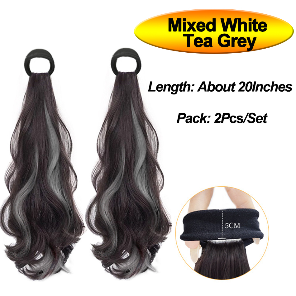 Vitality synthetische pruik paardenstaart lang golvend paardenstaarthaar met hoge elasticiteit rubberen band hittebestendig haarstukje voor dagelijks gebruik: #16