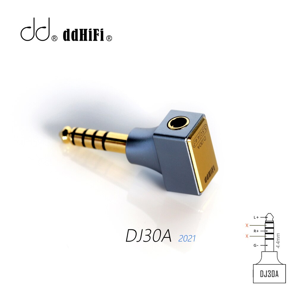 DD ddHiFi DJ30A 3.5 adattatore femmina per cavo auricolare da 3.5mm da 4.4 uscite come Cayin iFi FiiO Hiby Shanling ecc.