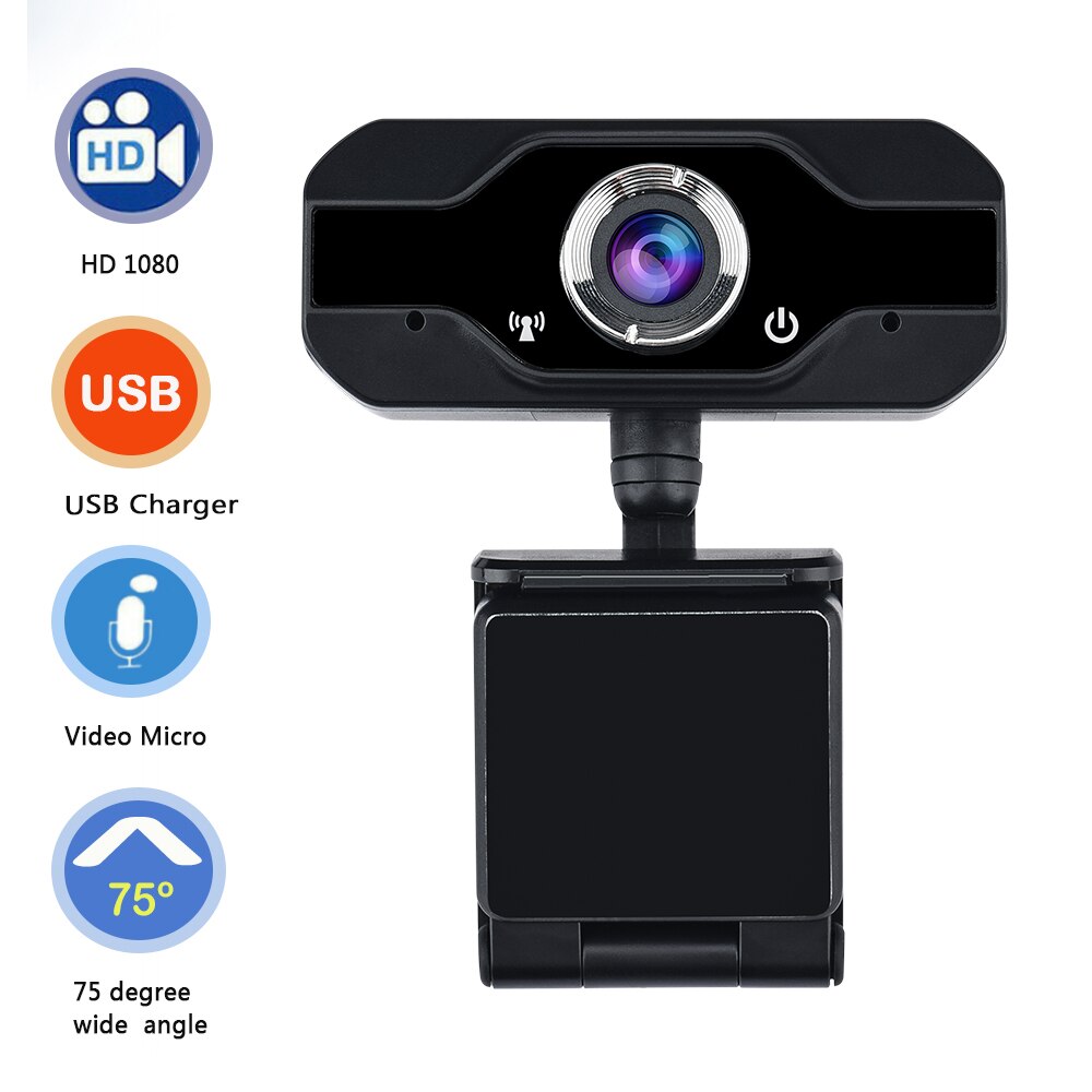 In Stock PC Computer Webcam Full HD USB Web Camera Manual Focus Lens Web Cam With Built-In Microphone Flexible Base Camera