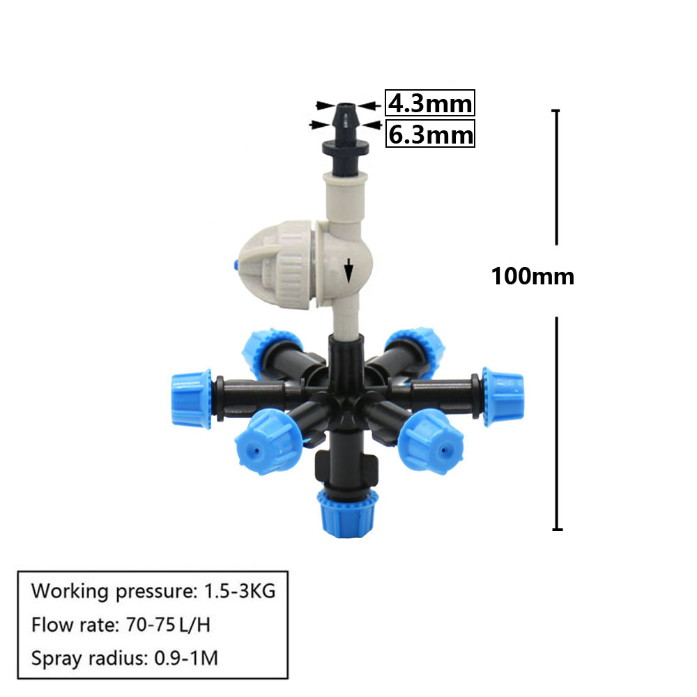 1/2" Mist Sprinkler 1/4/5/7-way Fog Sprinkler Nozzle Adjustable Misting Water Automatic Flower Watering Garden Atomizer: Navy Blue