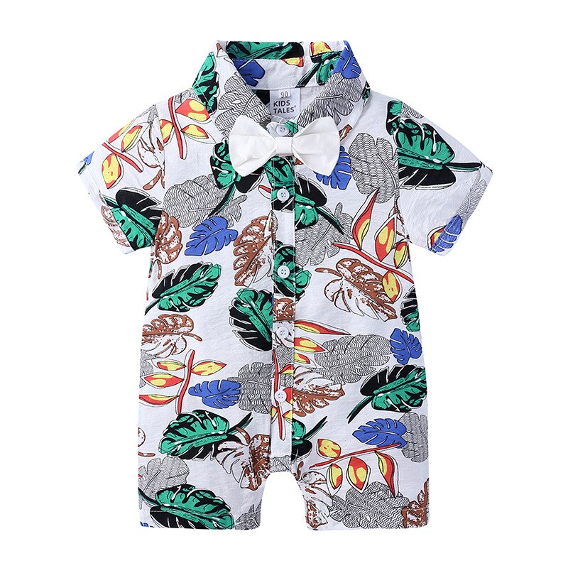 Een Stuk Kleding Baby Baby Boy Korte Mouw Romper Jumpsuit Bloemen Een Stuk Bodysuit Shirt Hawaiian Outfits: C / 6m