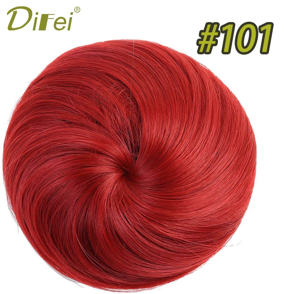 Lyhyet suorat hiukset lämmönkestävät synteettiset hiuslisäkkeet chignon clip in hiustenpidennykset naisten kampaukset difei: 101