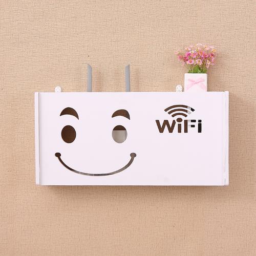 Wifi Router Regal Lagerung Box Kabel Power Draht Halterung Lagerung Boxen Drahtlose Stecker Organizer Regal Wand Montiert Drähte Organizer: Smiley-Large