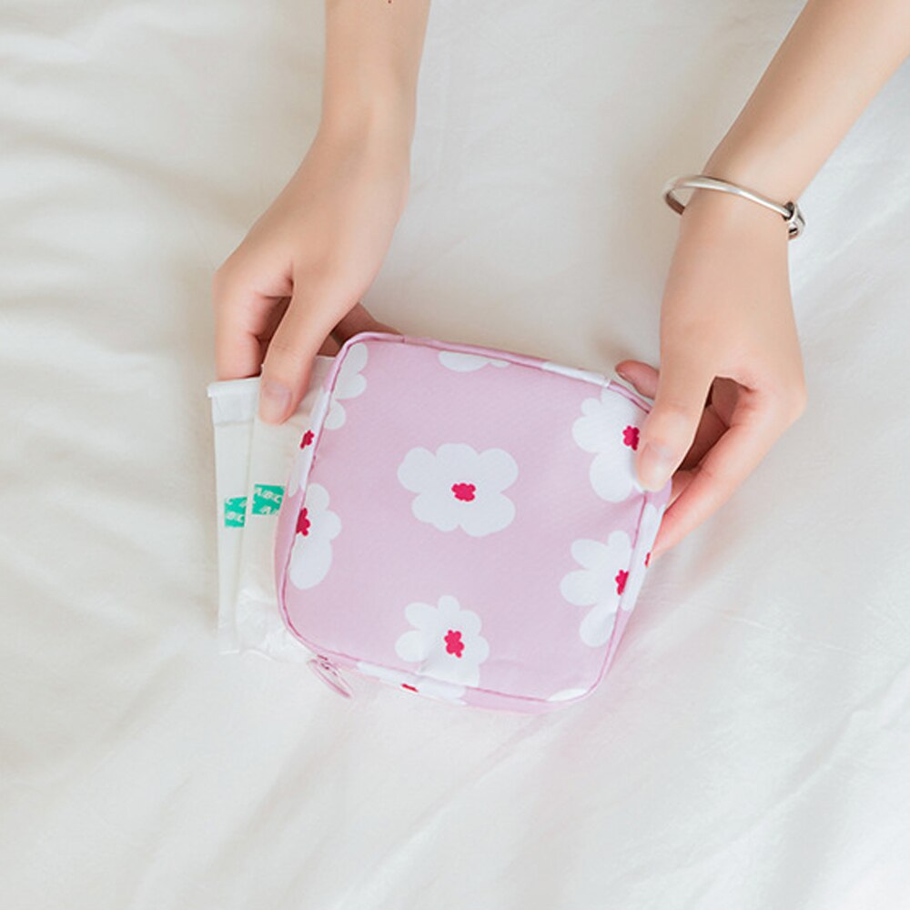 Mini Women Girl Sanitary Pad Pouch Napkin Towel Storage Bag Credit Card Holder Coin Purse Cosmetics Headphone Case SanitaryPouch