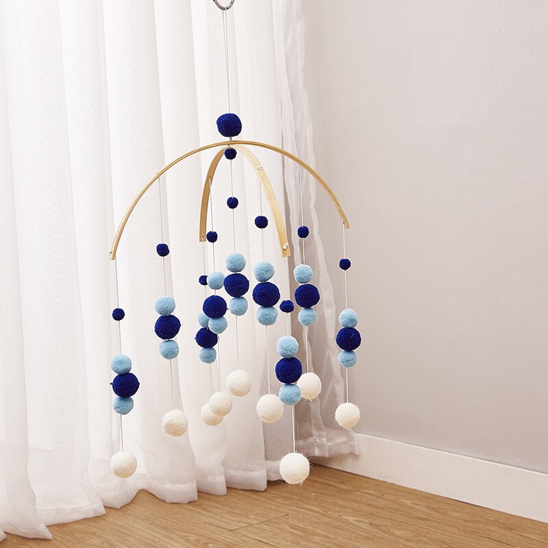 50cm * 30cm DIY Macaron Kleur Haar Bal Decor Banner Babykamer Decoratie Beddengoed Bumpers Kids Party Ballen kids Girls Room Decor: E