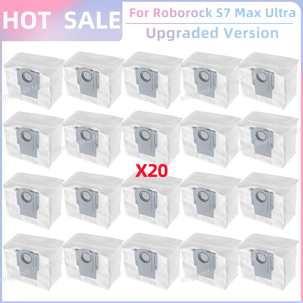 Compatible con Roborock S7 Max Ultra Q100TSC Partes de la Aspiradora Robotica Rodillo Principal Cepa Lateral Filtro HEPA Paño de Limpieza Bolsa de Polvo Replazo Accesorios: Beige