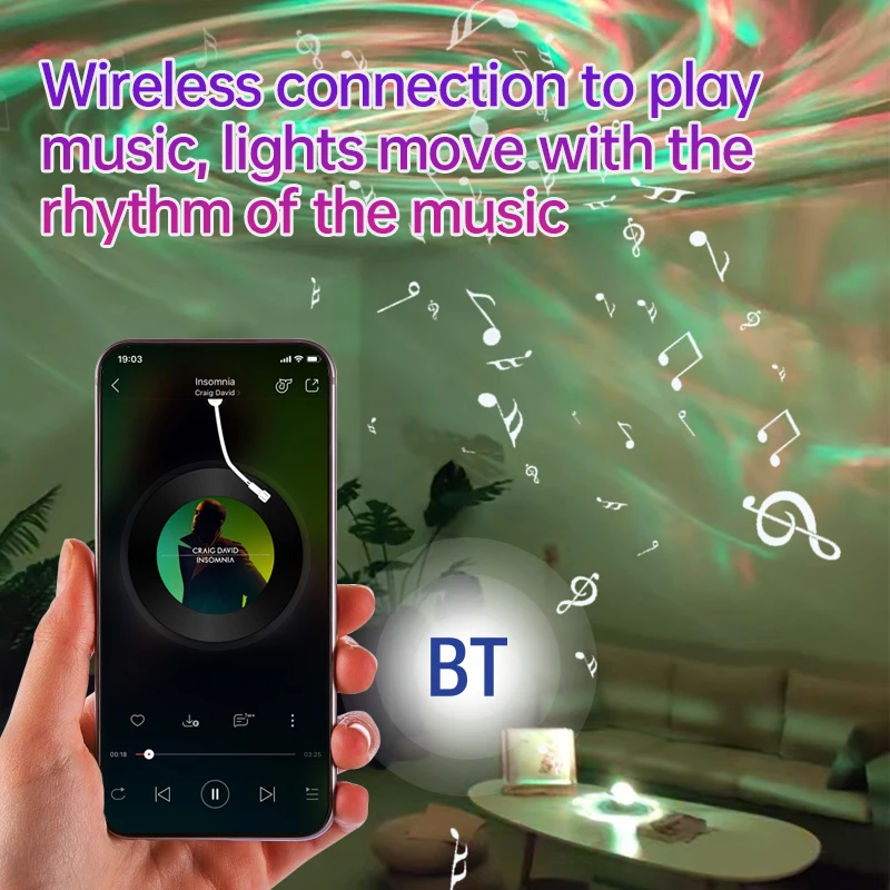 LED Nordlichter Galaxy Projektor USB Aurora Sternenhimmel Lampe Bluetooth Lautsprecher Fernbedienung Rotierenden Raum Party Hochzeit Dekorationen