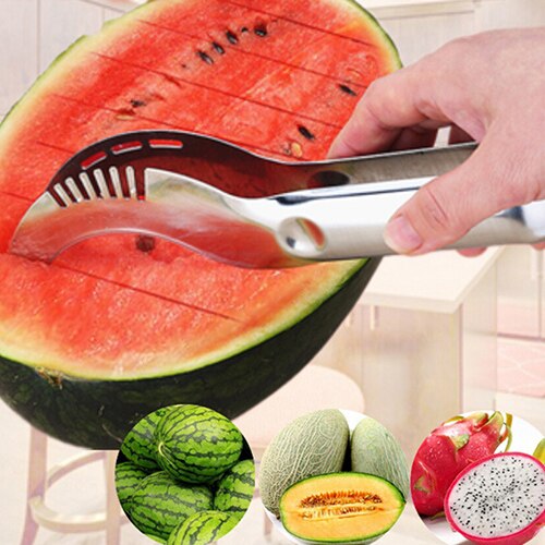 Rvs Watermeloen Cantaloupe Slicer Cutter Server Corer Scoop Gebruiksvoorwerp