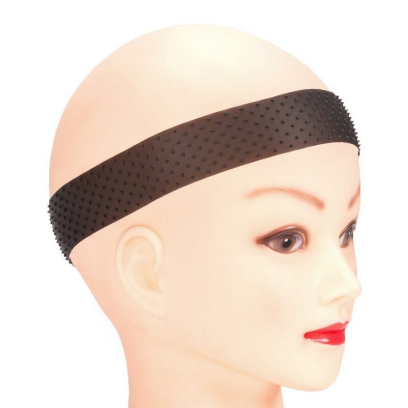 24*4cm Transparent Silicone bandeau Non glisse unisexe en forme de goutte élastique perruque bande dentelle perruque Grip bandeau cheveux