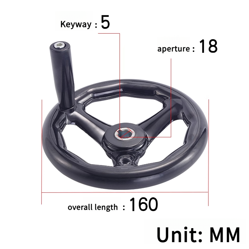 Accesorios para rectificadora, volante de madera de goma giratorio redondo con ranura 4/5, mango de máquina herramienta 100/160/200/250mm: Grey