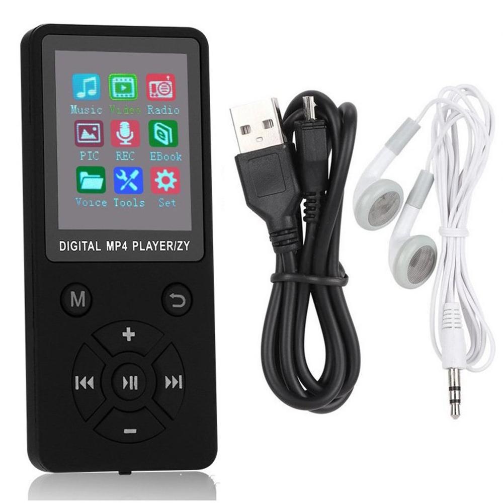 T1 Wireless Lightweight MP3 MP4 Music Player With Screen Ultra-thin Portable Mini Player Adjustable Mode Button Type: black