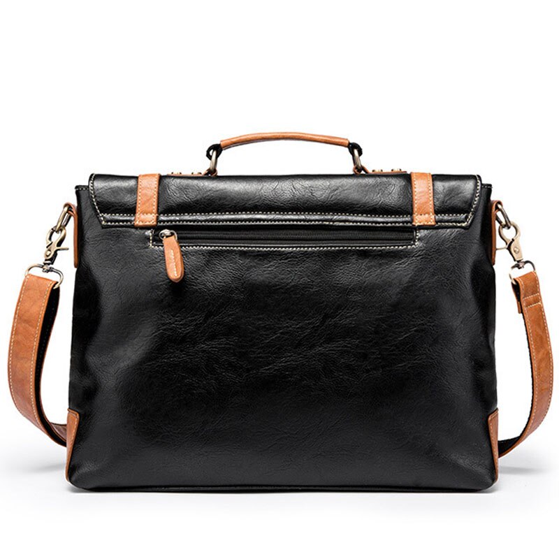 Heren aktetas vintage messenger bag pu leren crossbody tas heren retro grote schoudertassen voor heren handtas  xa6c