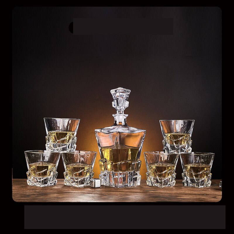 Rock Shape Crystal Whisky decanter Wine Bottle Liquor Jug Container Aeration Party Bar Set