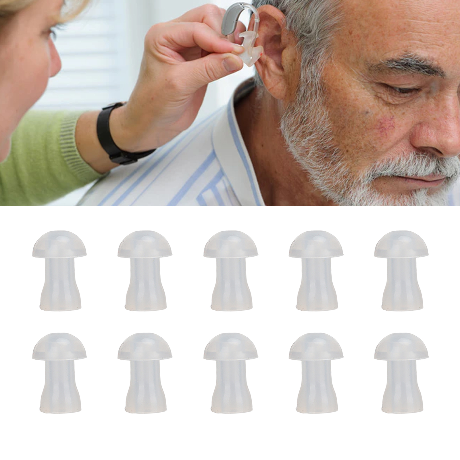 10 pièces aide auditive embouts d'oreille écouteurs remplacement souple dôme universels aide auditive embouts d'oreille pour aide auditive bouchons d'oreille S/M/L