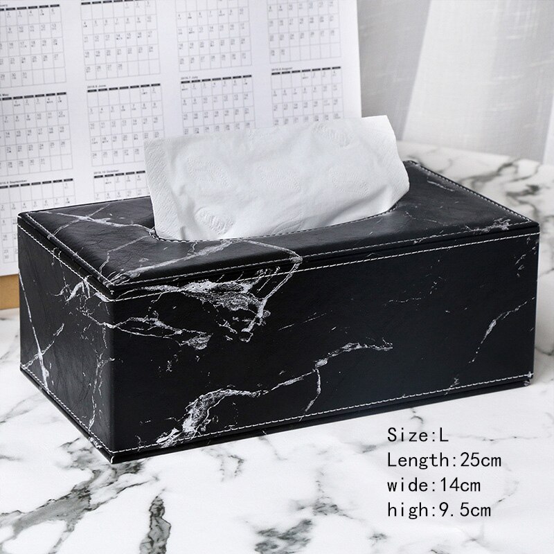 3 maten papieren tissuedozen zwart wit chinese stijl luxe tissueopslag woonkamer keuken handdoekendoos: Zwart-l