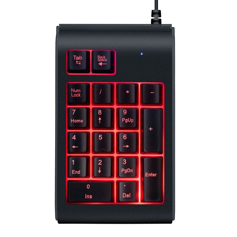 Tre färger rgb bakgrundsbelyst usb trådbundet tangentbord vattentät sifferknapp numerisk knappsats mini numpad multifunktionella digitala tangenter  c90c