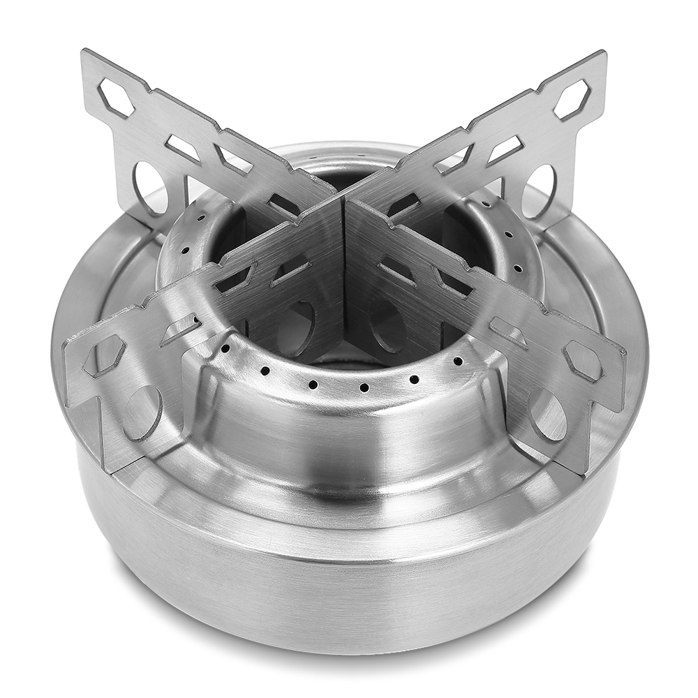 Lixada Mini Alcohol Stove Outdoor Portable Camping Stove with Cross Stand Stove Rack Support Stand Camping Cooking Picnic Stove: No Logo