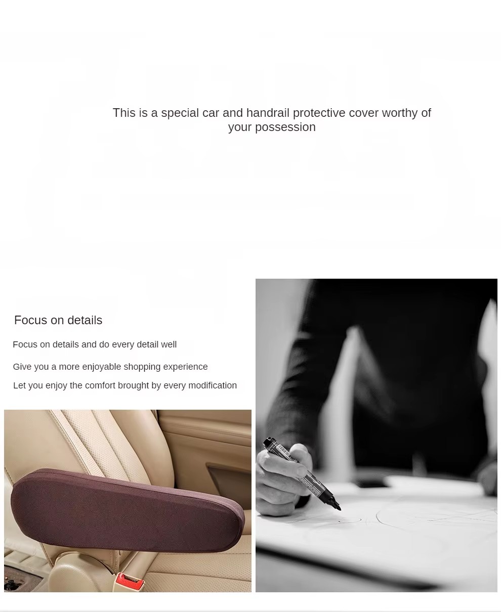 1pc elastisk stof og elastisk båndbeskyttelse, slidstærkt komplet sæt armlænsbetræk til bilen