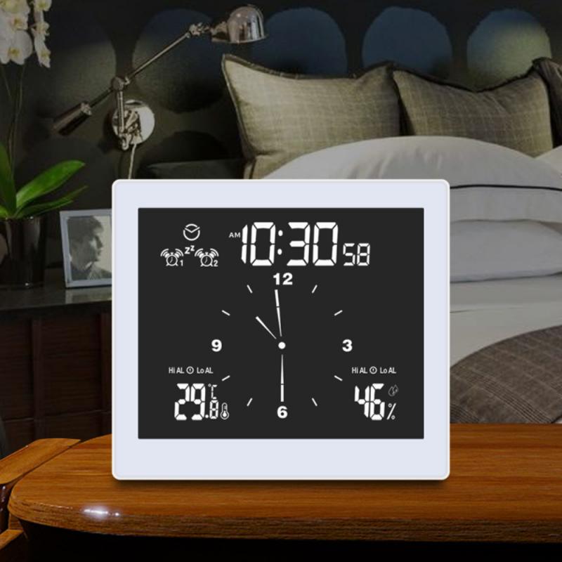 Multifunctionele Smart Wekker IPX4 Waterdicht Wekker Digitale Wekker Temperatuur Vochtigheid Display Fm Radio Kalender