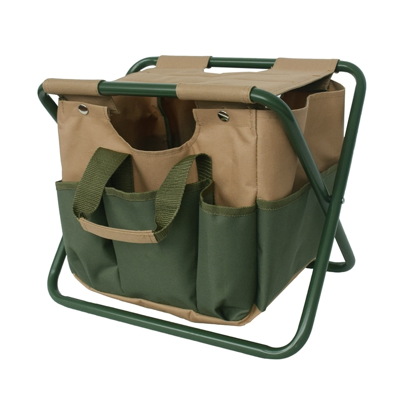 Syer udendørs foldning fiskeri skammel dobbelt brug opbevaringspose folde stol aftagelig have kit hvilestol: Grøn