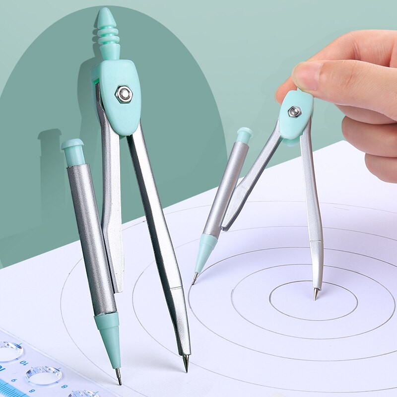 7Pcs/Set Ruler Compass with Metal box Geometry Maths Drawing Compass Stationery Rulers Mathematical compass for School