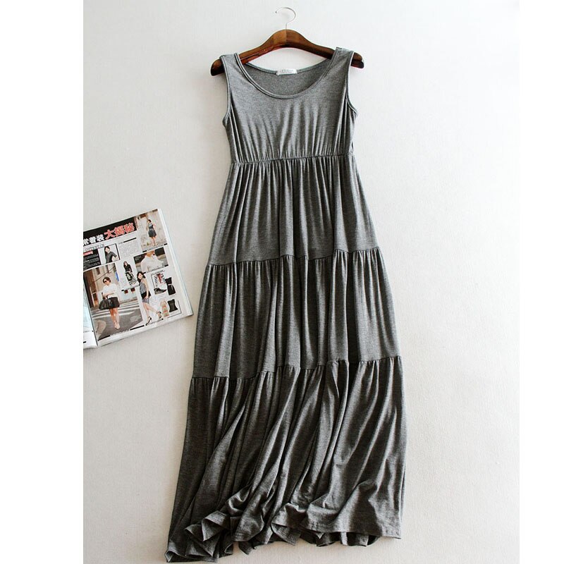 modal Lange Mutterschaft Kleid Schwangerschaft Kleidung Ärmellose Kleider Für Schwangere Frauen Sommer Mutterschaft Kleidung Gravidas Vestidos: Grau