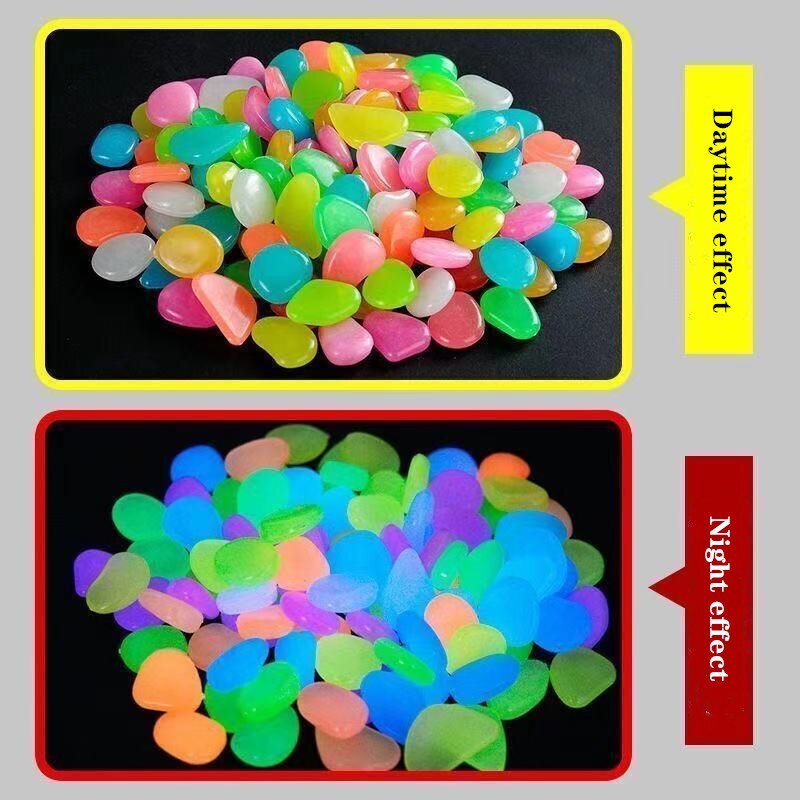 Exterior garden decoration glow in the dark pebbles Non-toxic and non-fading resin luminous stone outdoor decor garden stones
